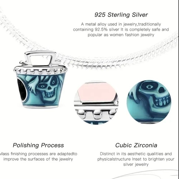 925 Sterling Silver Disney Inspired Haunted Mansion Charm/Pendant - NWT - Picture 5 of 5